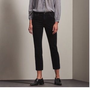 AG Adriano Goldschmied Isabelle High Rise Straight Crop Grey Corduroy Size 27